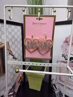 Juicy Couture Heart Logo Drop Earrings